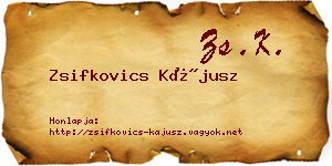 Zsifkovics Kájusz névjegykártya